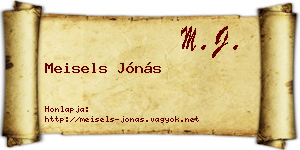 Meisels Jónás névjegykártya